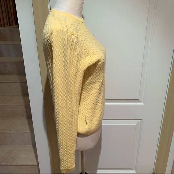 IZOD -FLEX. Canary yellow cable knit sweater w/90th PGA championship log… - Picture 7 of 12